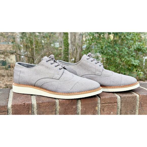 TOMS Brogue Oxford Men’s Size 11 - Dary Gray Leather/Washed Canvas - New w/o Box main image 5